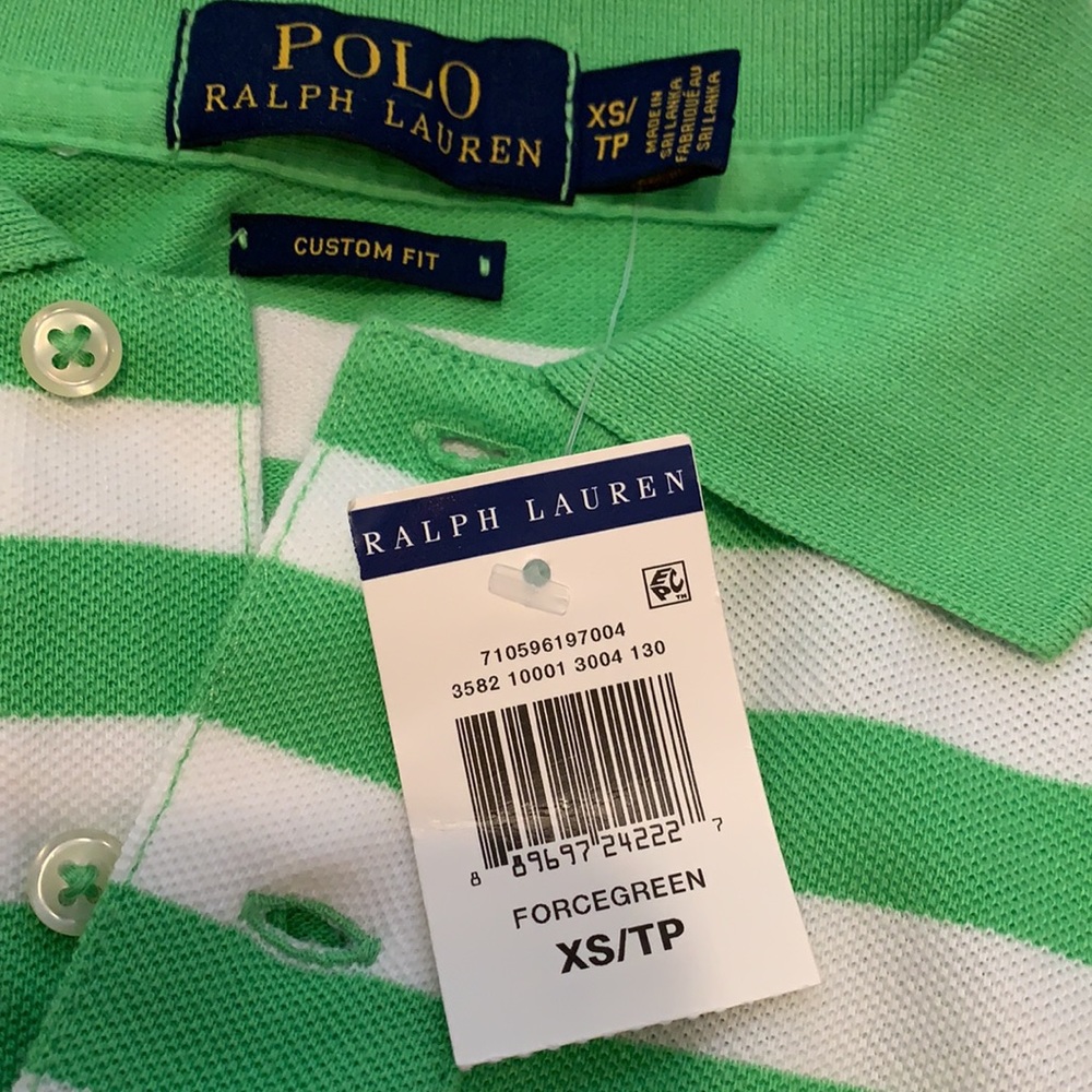 NWT Green Striped Polo Shirt - Picture 6 of 13